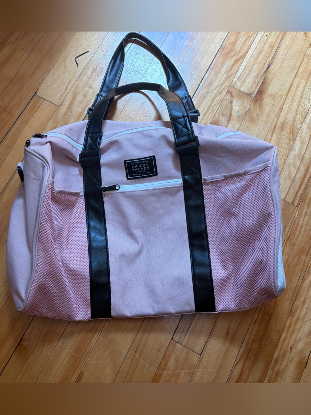Garde Malade Pink Travel Weekender with Black Trim